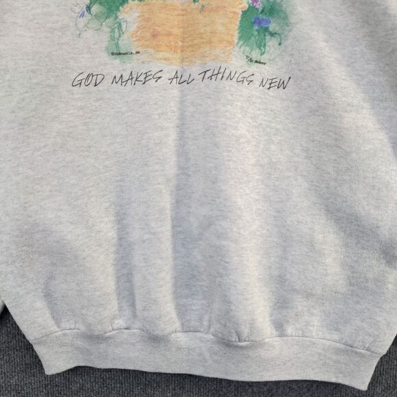Fruit of The Loom Women's God Makes All Things New Sweatshirt XL Gray Vintage US - Picture 4 of 15